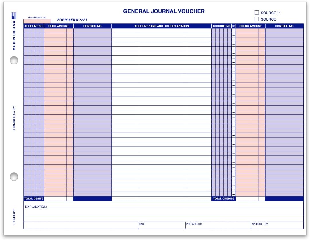 FLYWHEEL General Journal Vouchers (Form #ERA-7221)