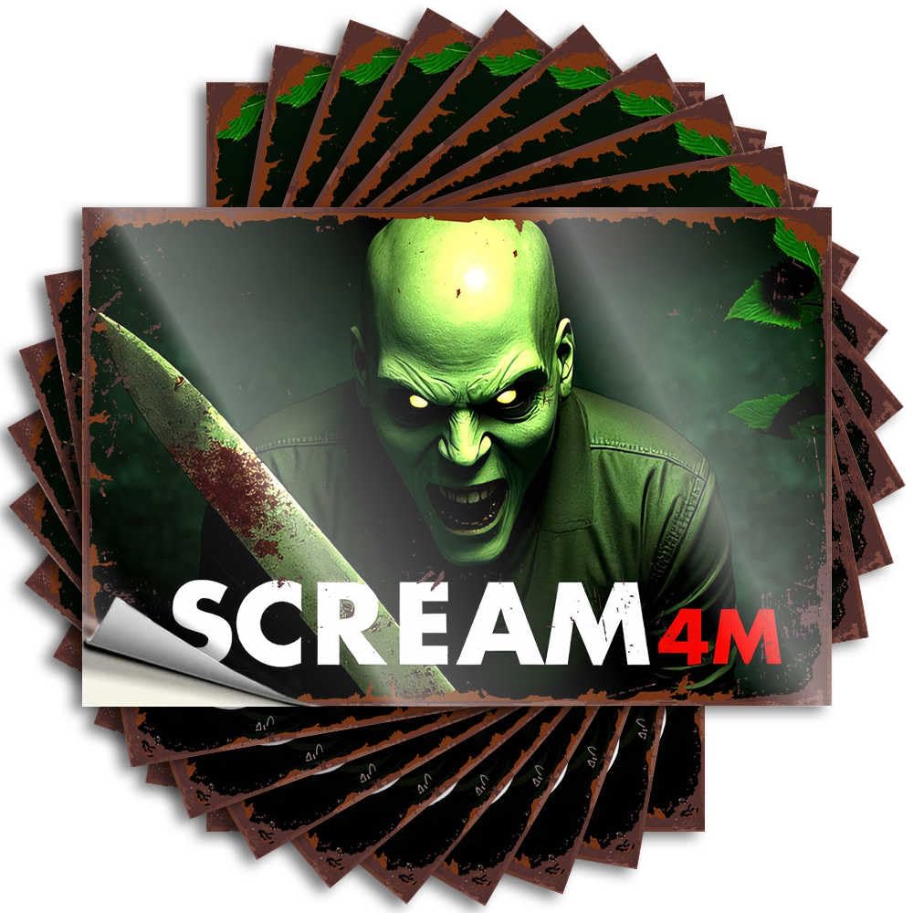 Bumper Teenage Easy Apply | Scream 4m: Green Monster with Bloody Knife Feminist Tumbler Peel and Stick(6X9CM)