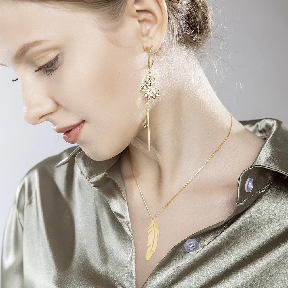 40 Pendentifs Plumes Plaqué Or 18K Acier Inoxydable - Breloques Pour Bijoux UNICRAFTALE