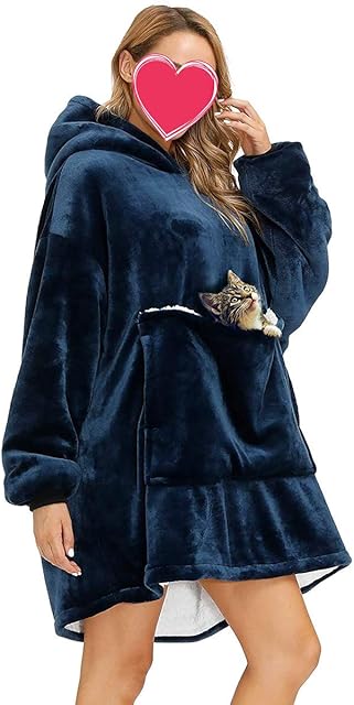 Seogva Hoodie Blanket, Oversized Sherpa Sweatshirt, Super Soft Warm Wearable Blanket, Comfortable Front Giant Pet Pocket, One Size Fits All - Adults Teens Women Men