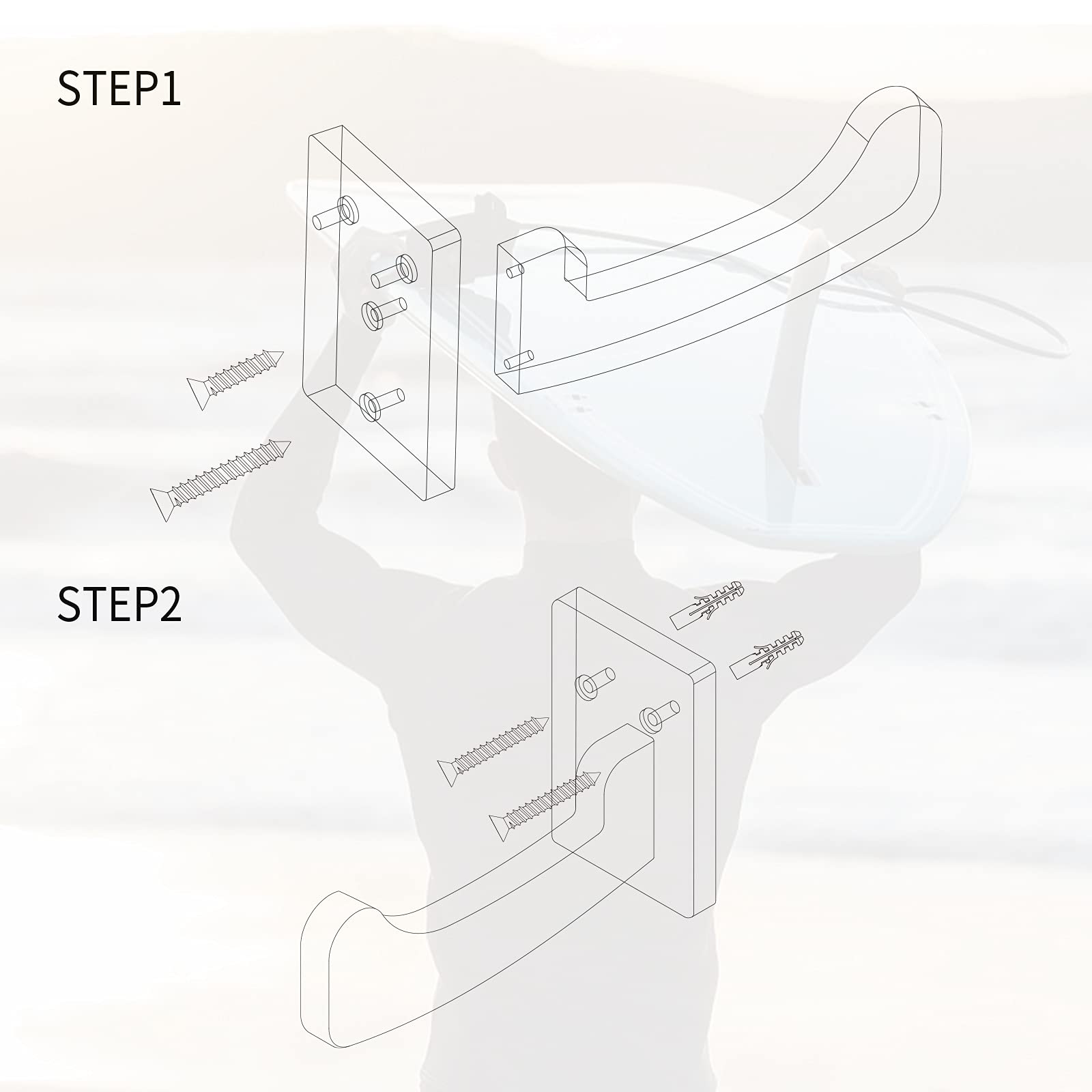 Supporto da parete per tavola da surf | Rack per tavola da surf per parete | Supporto da parete per tavola da surf | Appendiabiti da parete per tavole lunghe e tavole corte funziona
