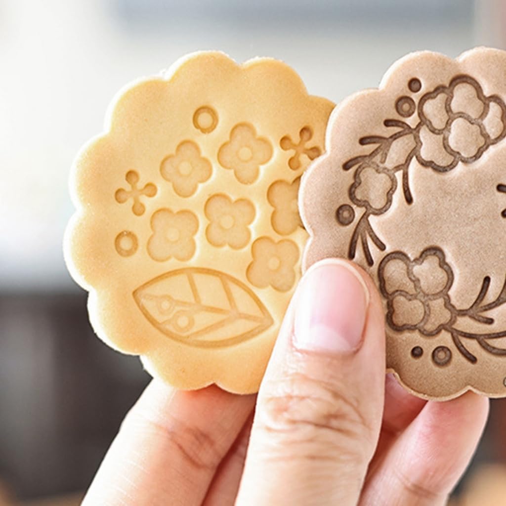 Set of 8 Food Grade Flower Cookie Molds Biscuit Making Moulds for Parties Convenient Dessert Baking Supplies