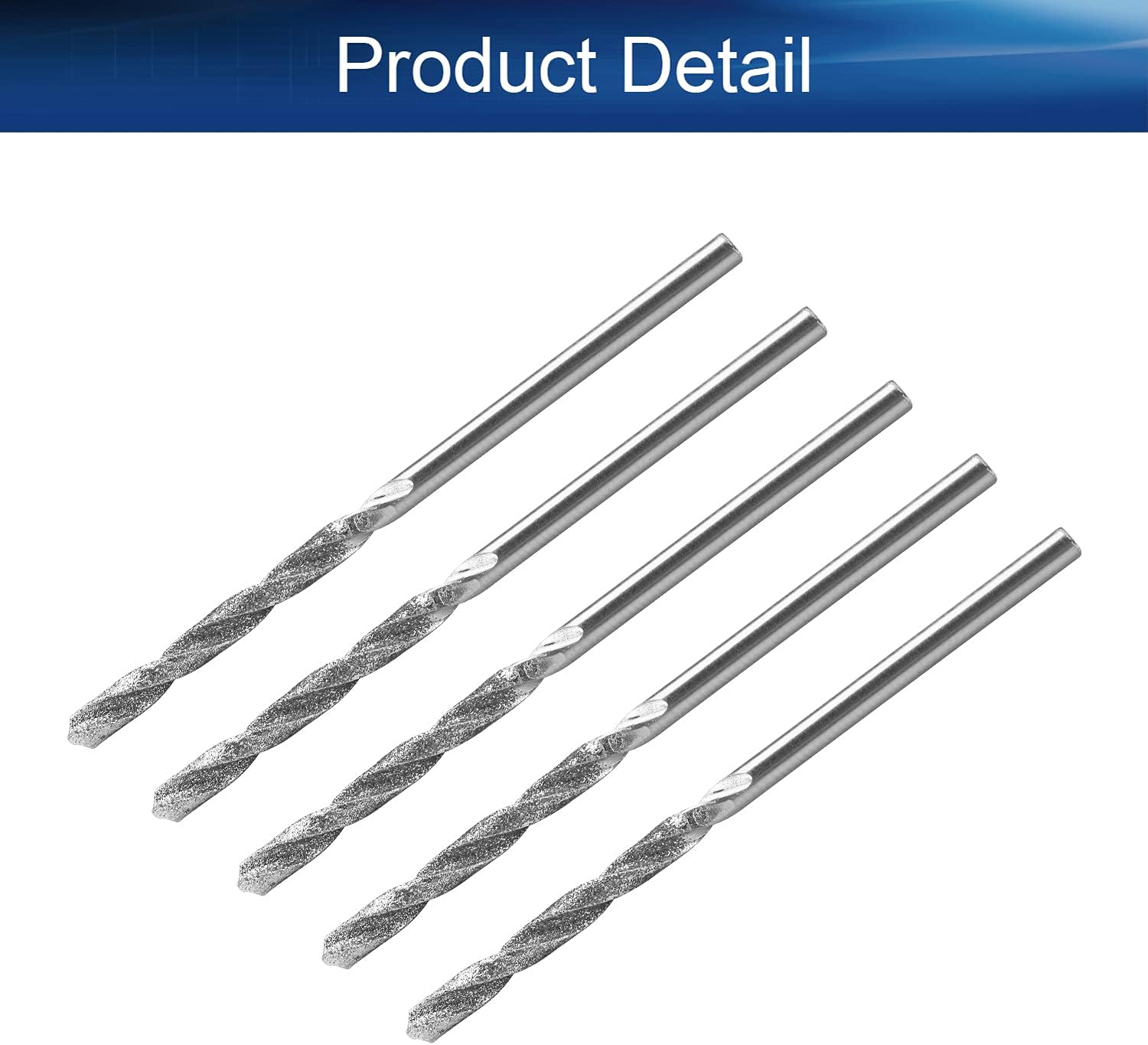 Auniwaig 2.5mm Diamond Twist Drill Bits High Speed Steel HSS for Glass Sea Shells Stone 5 Pcs