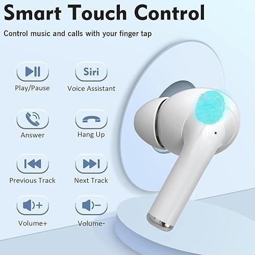 Miniatura 2 de Auriculares inalámbricos, auriculares Bluetooth inalámbricos en el oído con micrófono ENC con cancelación de ruido, 30 horas con estéreo de alta