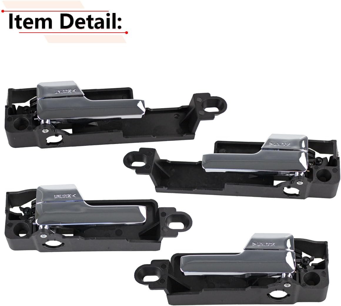 RLB-HILON 4PCS Interior Door Handle Compatible with Ford Fusion 2006 to 2012, for Lincoln MKZ 2007 to 2012, for Mercury Milan 2006 2007 2008 2009 2010 2011 Year