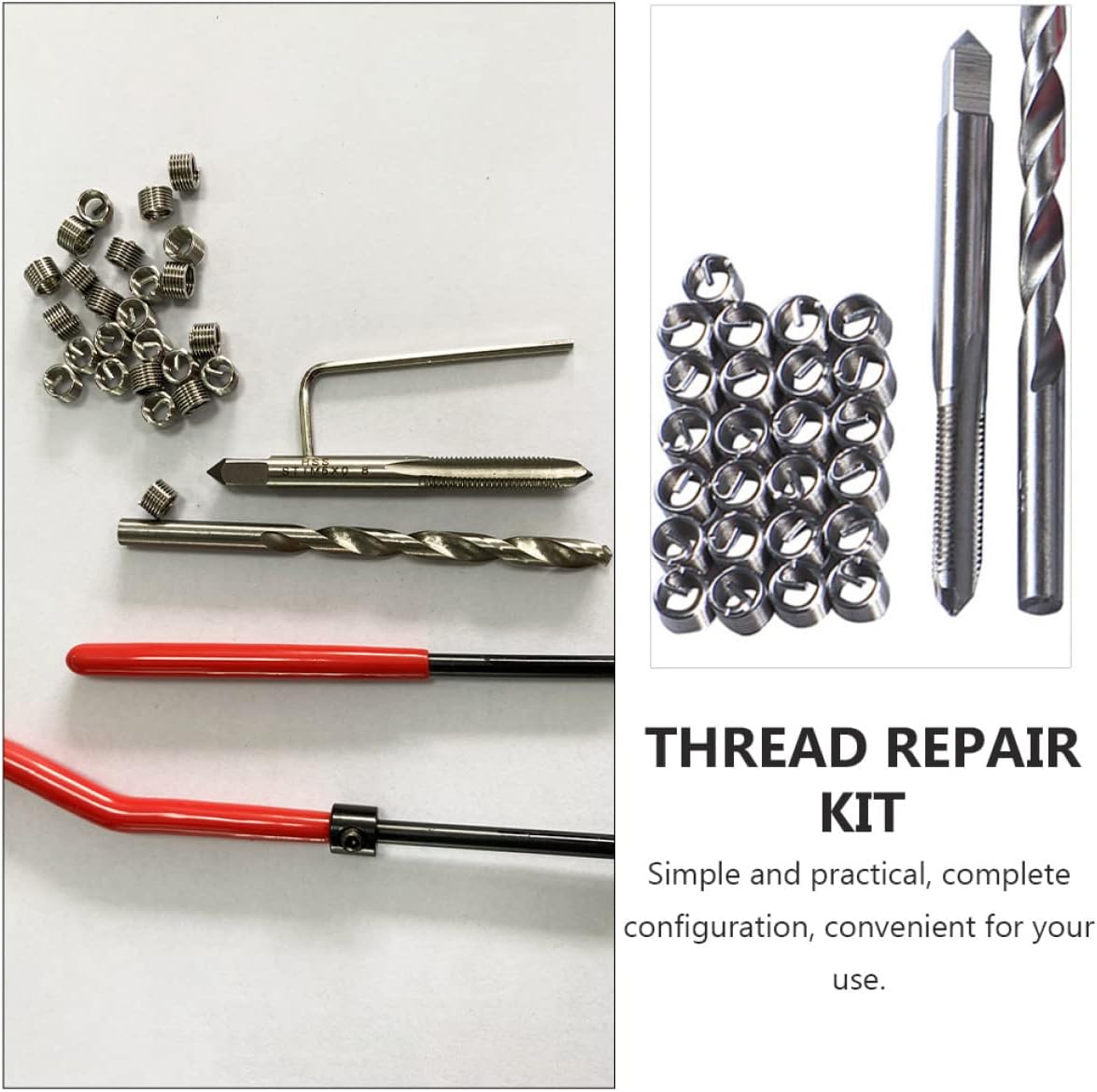 ULTECHNOVO 30pcs Thread Repair Insert Kit Durable Tools for Automotive Engine Maintenance Compatible Repair Easy Use Hand Tools