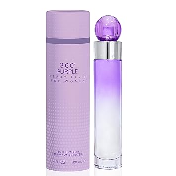 Perry Ellis 360 Purple Eau De Parfum Spray for Women - Perfume for Women, Fruity & Floral Fragrance, EDT, Designer Scent for Her, Long Lasting - 3.4 fl oz 100 mL