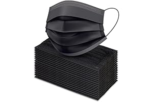 100-Pack Disposable Black Face Masks