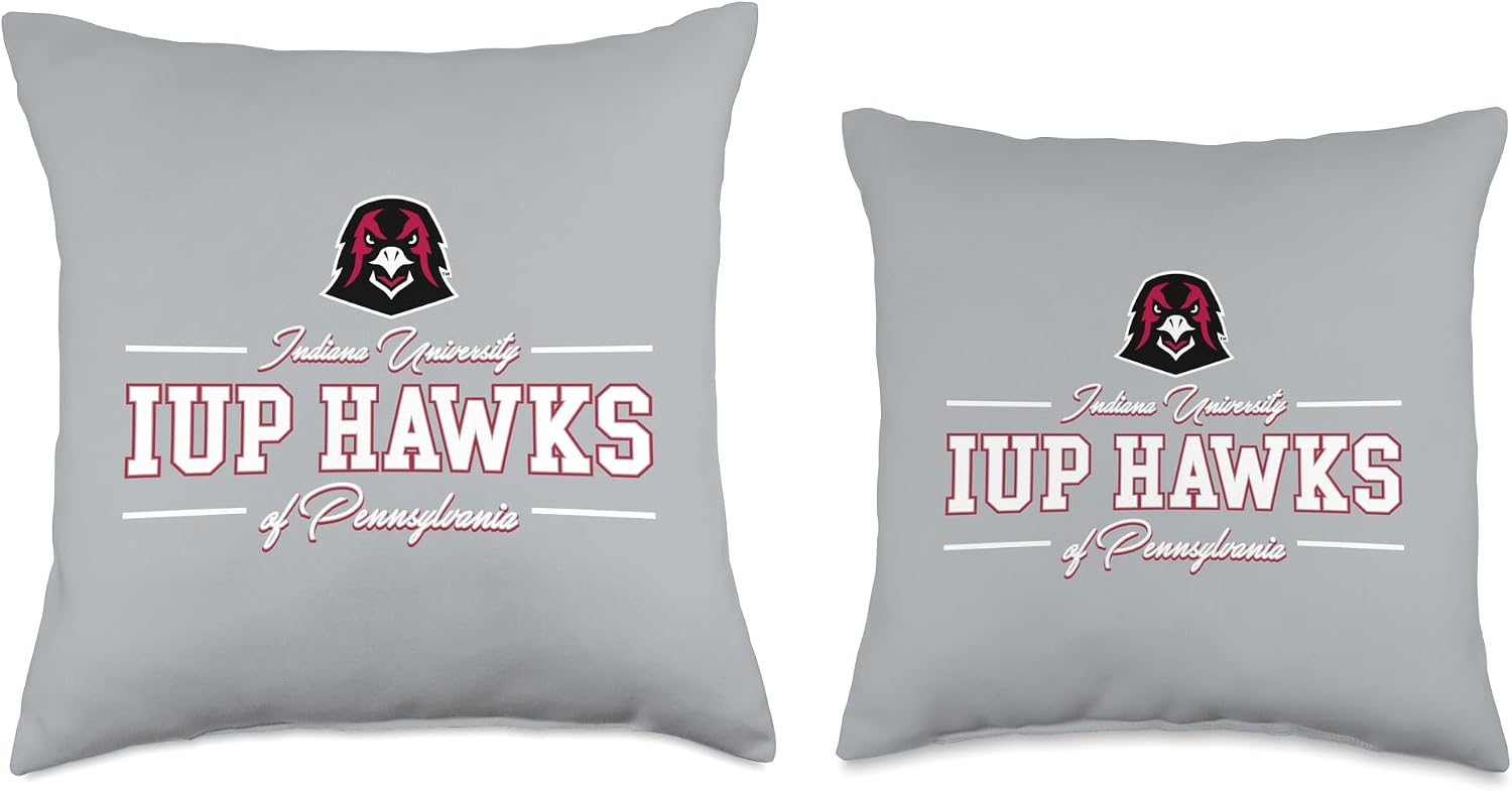 Indiana University Pennsylvania Hawks | IUP NCAA | AA00026 Throw Pillow