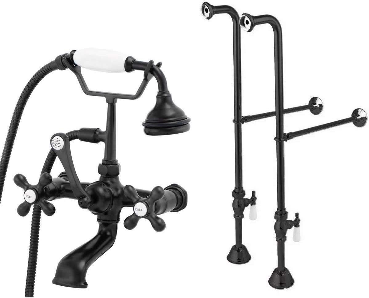 Vintage Tub & Bath Freestanding British Telephone Clawfoot Tub Faucet with Handshower