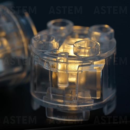 Miniatura 4 de ASTEM Warm Glow - Kit de accesorios de ladrillos iluminados, paquete de ladrillos de luz LED transparentes clásicos de 2 x 2, 6 piezas de bloques de