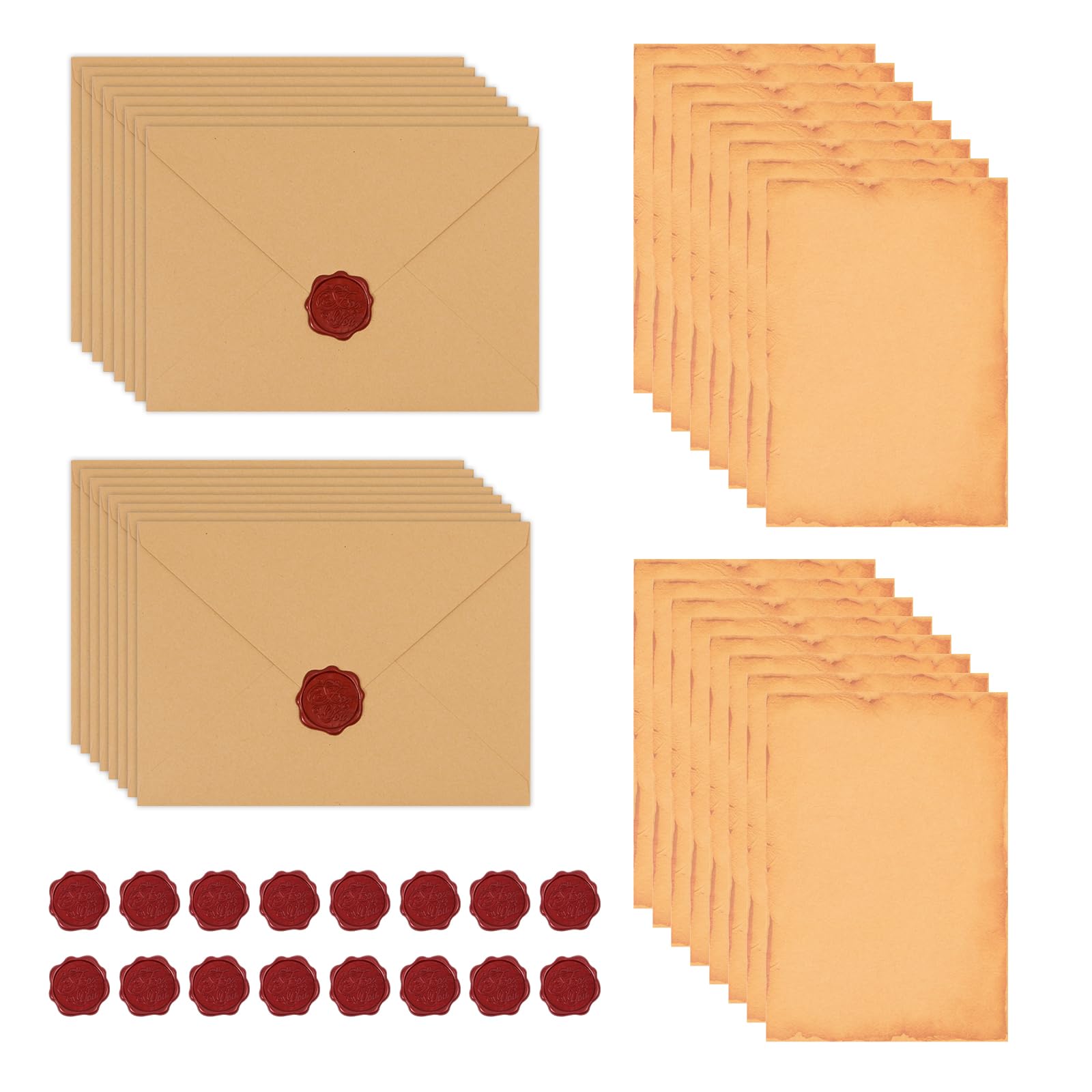LUBOXIN 48 Pcs Vintage Writing Paper and Envelopes Love Letter Writing Set