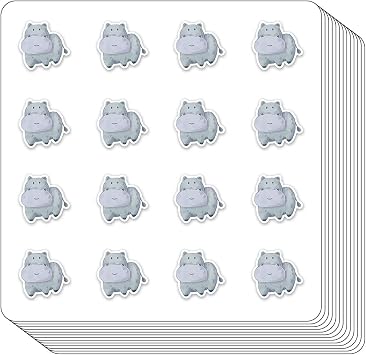 Hippo Planner Stickers, 0.5in Scrapbooking Kids DIY Calendar Crafting Journals 208-Pack