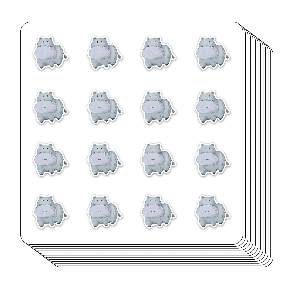 Hippo Planner Stickers, 0.5in Scrapbooking Kids DIY Calendar Crafting Journals 208-Pack