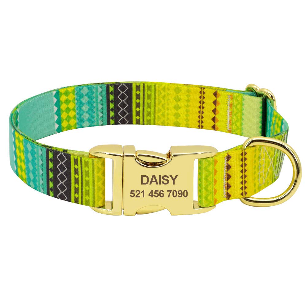 Collare di cane personalizzato Collare di etichetta per cane personalizzato in nylon Collare di identificazione per cuccioli di gatto con incisione stampata Collari di targhetta per animali dom