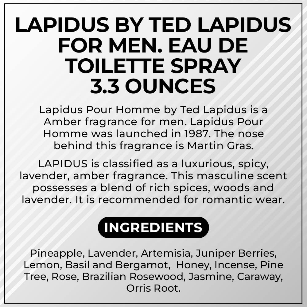 Lapidus By Ted Lapidus For Men. Eau De Toilette Spray 3.3 Ounces (Pack of 3) - Image 7