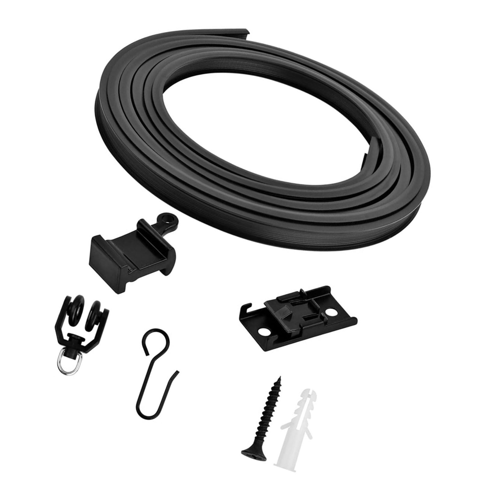 Elnwnnkc Easy Installation Bendable Curtain Track 3/4 / 5Meter with Rollers Kits Ceiling Rails Set for Living Space and Showers Curved Curtain Track