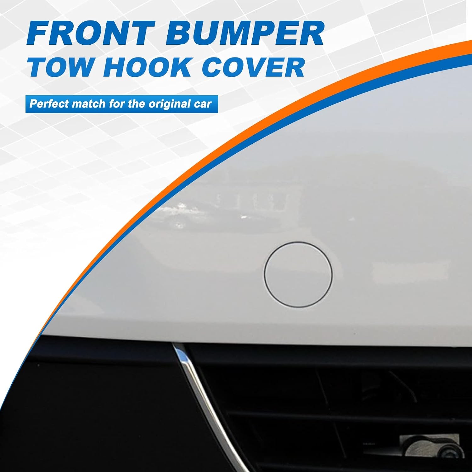 Front Bumper Tow Hook Cover Towing Eye Cap For VW Jetta 2011 2012 2013 2014 5C6807241 5C6807241B (Gray, right passenger side) Xinpinsai