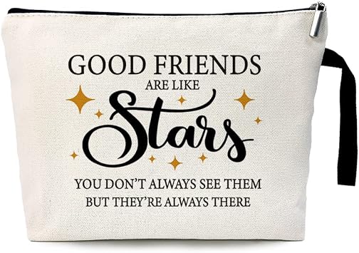 Good Friends Are Like Stars Cosmetic Bag - Friendship and BFF Gifts - Perfect for Women Friends Birthdays and Graduations