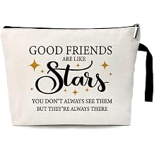 حقيبة مستحضرات التجميل Good Friends Are Like Stars - هدايا الصداقة والأصدقاء المقربين - مثالية لأعياد ميلاد الأصدقاء والتخرج