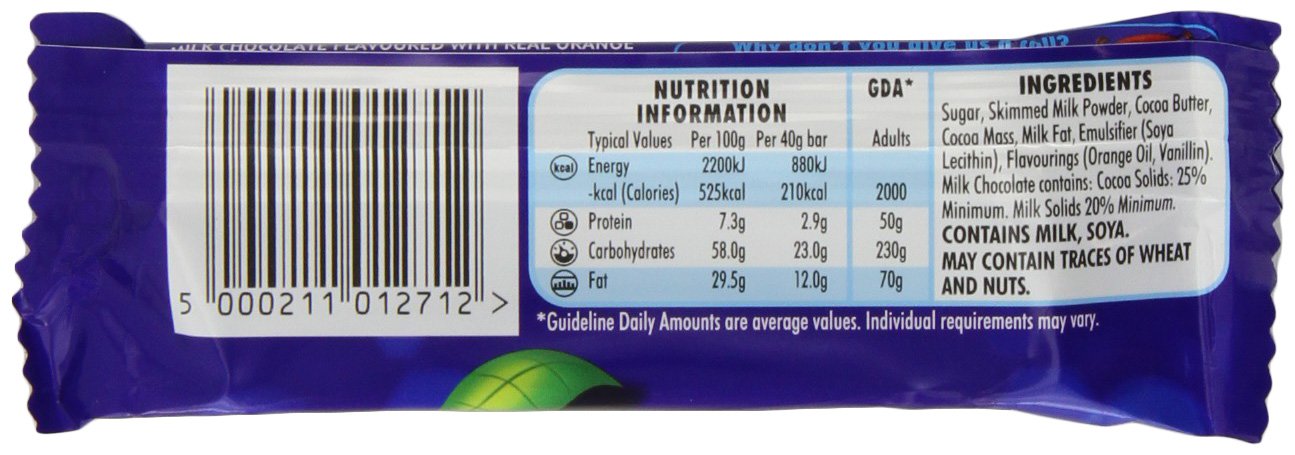 Kraft Terry's Milk Chocolate Orange Bar 40 G (Pack Of 36)