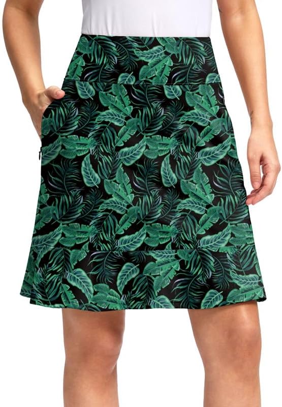 Viodia 20" Knee Length Skorts Skirts for Women with Pockets High Waisted Athletic Tennis Golf Skort for Casual Summer