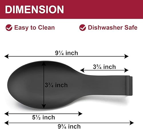 Miniatura 10 de E-far - Soporte para cuchara de acero inoxidable, soporte para espátula para estufa de cocina, tamaño grande y apto para lavavajillas