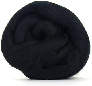Merino Wool Combed Top | 1 lb Premium Wool Roving | 22 Micron, Best Merino Wool for Spinning, Tapestry, Needle Felting, Big Yarn Roving and Wall Hangings (Raven Black)
