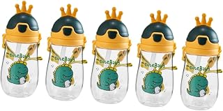 Toyvian 5 Peças Copo Com Canudinho De Silicone Garrafa De Água De Viagem Garrafa De Água Com Copo Garrafas De Água Para Meninas Alça Garrafa De Água Garrafa De Água Infantil Chaleira De