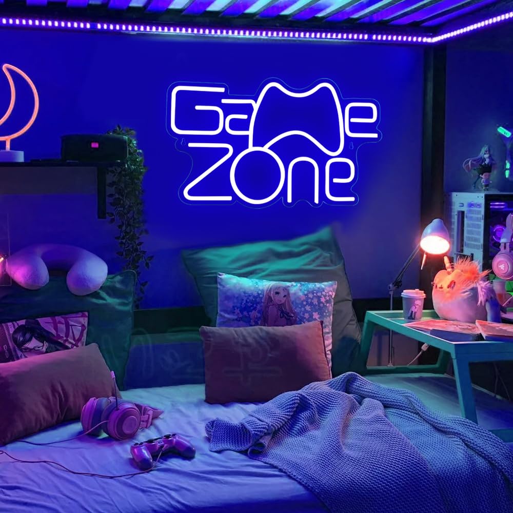 Game Zone De Jeu Salle De Jeux Néon Signe Led Avec Usb Alimenté Logo Pour Garçon Chambre Garçon Cave Salle De Jeux DéCoration Murale, Grand Cadeau Pour Fête