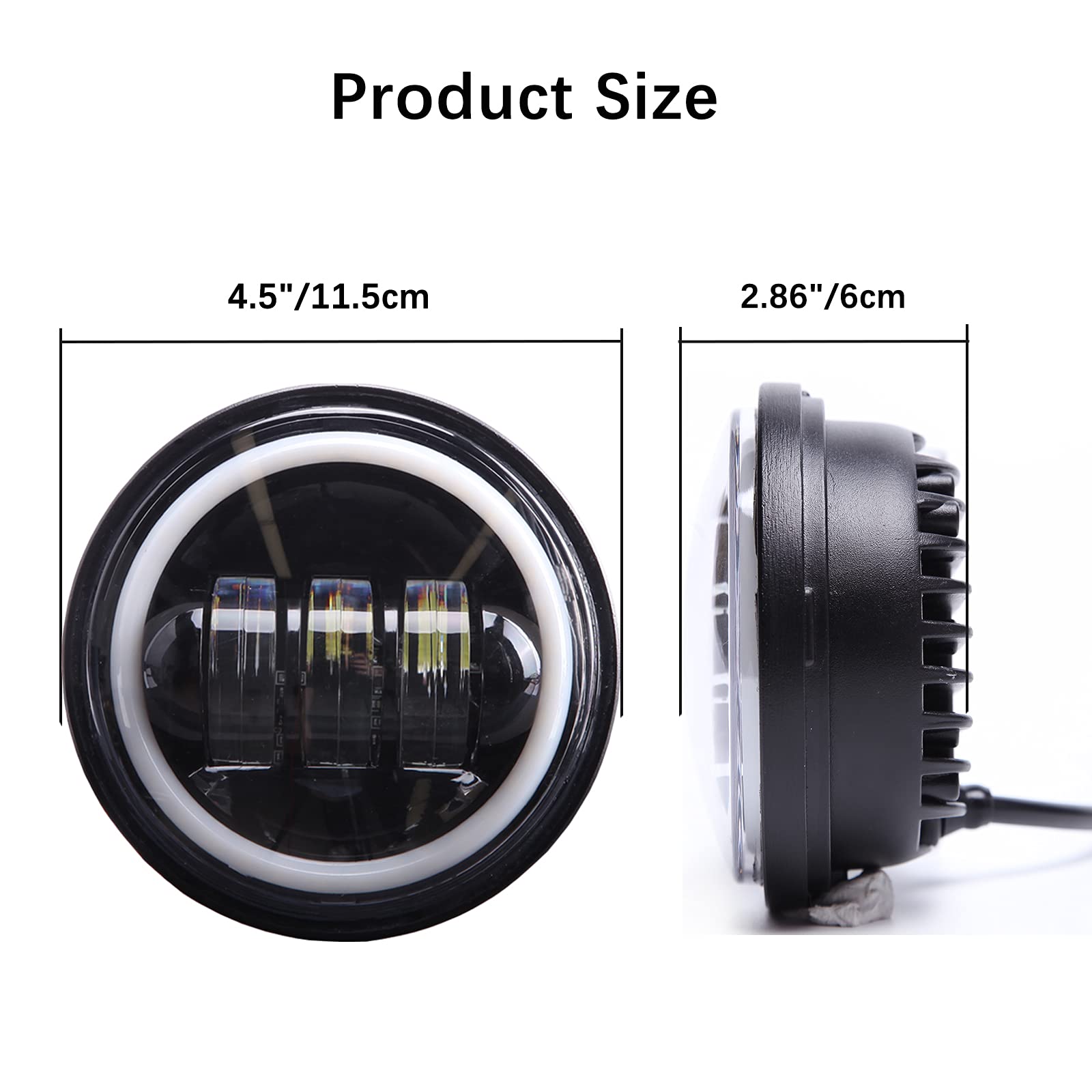 2PCS 4.5 "LED fendinebbia che passa luce moto fendinebbia per Road King Glide Street Glide Electra.