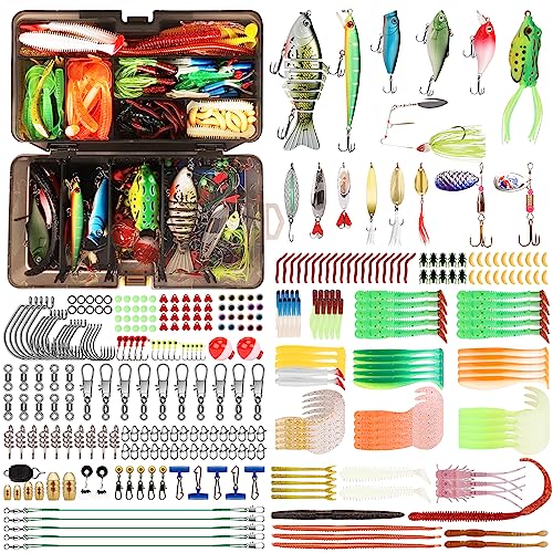 FOUCECLAUS Kit 10 Esche Da Pesca Rotanti Con Scatola - Per Spigola, Trota E Salmone