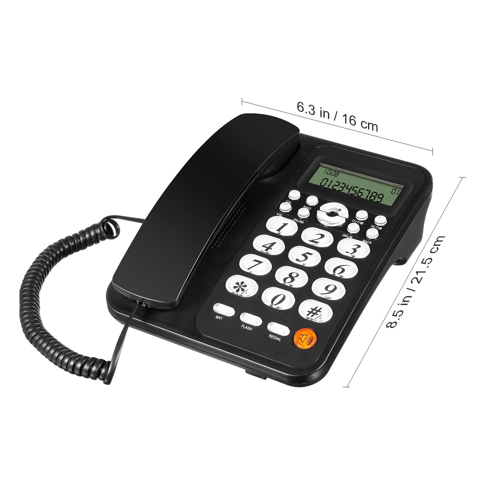 Telefono con per Anziani Display Chiaro con Identificatore Chiamata Funzioni Rifiuto e Trasferimento Chiamate Design e Connessione Stabile e Affidabile
