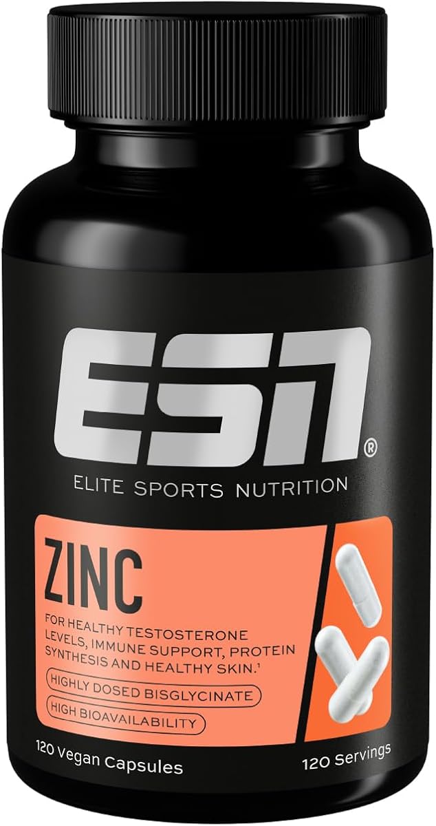 ESN Zinc, 120 Kapseln, Zinkbisglycinat, 25 mg Zink pro Kapsel, vegan