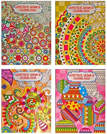 Set of 4 Vision St Adult Coloring Books Geometrical Grown Up 32 Page Coloring Books (You Get 4 Different Books)
