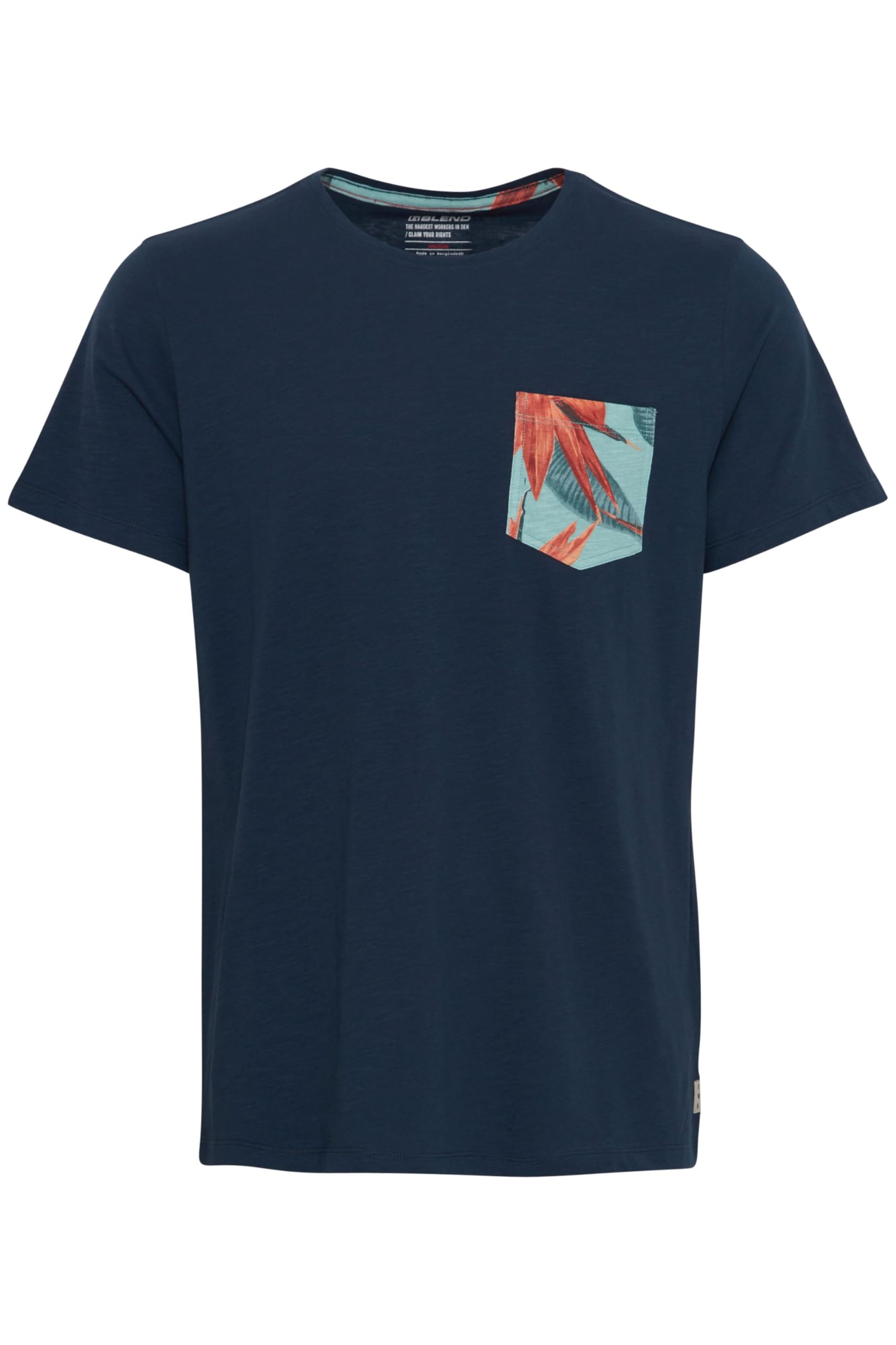 Blend BHTrop Herren T-Shirt Kurzarm Shirt Basic Print mit Rundhalsausschnitt