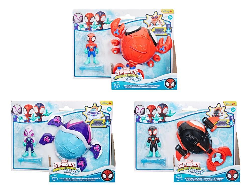 Hasbro Spidey WATREWEBS COLOR CHANGE ACTION AND VEHICLES Figures