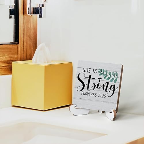 Miniatura 5 de Decoración para el hogar, versículo bíblico inspirador, decoración cristiana para el hogar, decoración de escritorio de granja, placa de madera con