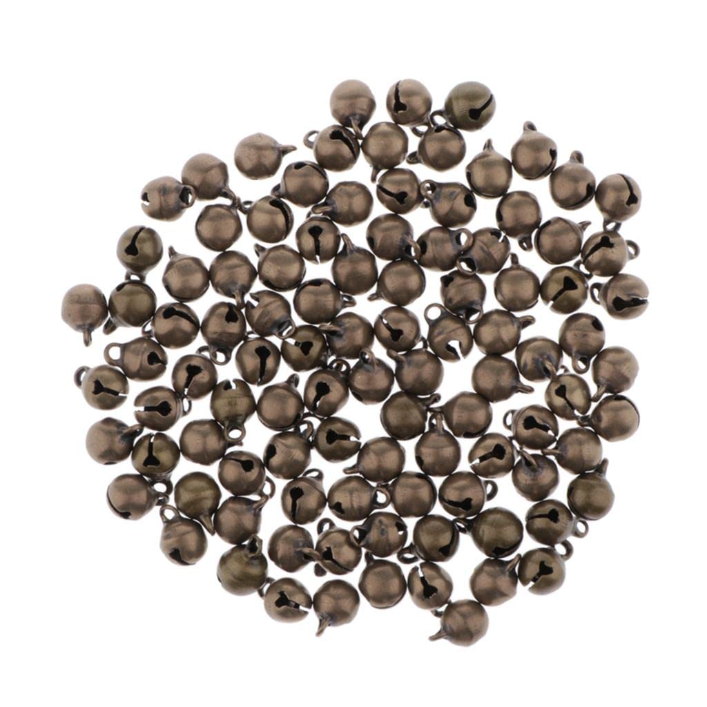 100 Pieces small jingle bells for holiday Christmas decors Antique Bronze 6mm