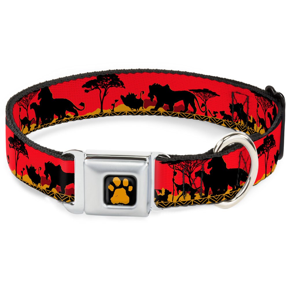 Dog Collar Seatbelt Buckle Mufasa Simba Just Cant Wait to Be King Family Silhouette 16 to 23 Inches 1.5 Inch Wide