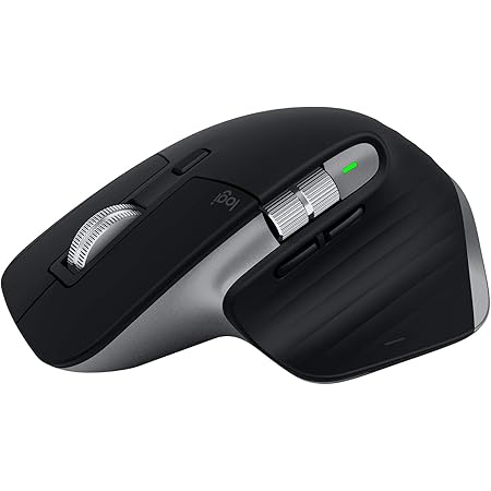 Logitech MX Master 3 Kabellose Maus, Bluetooth und 2.4 GHz Verbindung via USB-Empfänger, 4000 DPI Sensor, Ultra-schnelles Scrollen, Für alle Oberflächen, 7 Tasten, PC/Mac/iPadOS - Dunkelgrau