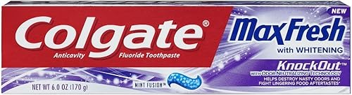 Miniatura 2 de Colgate Max Fresh Pasta de dientes KnockOut con tecnología de neutralización de olores, peso neto de 6 onzas (6.00 oz) por tubo, paquete de 4 tubos