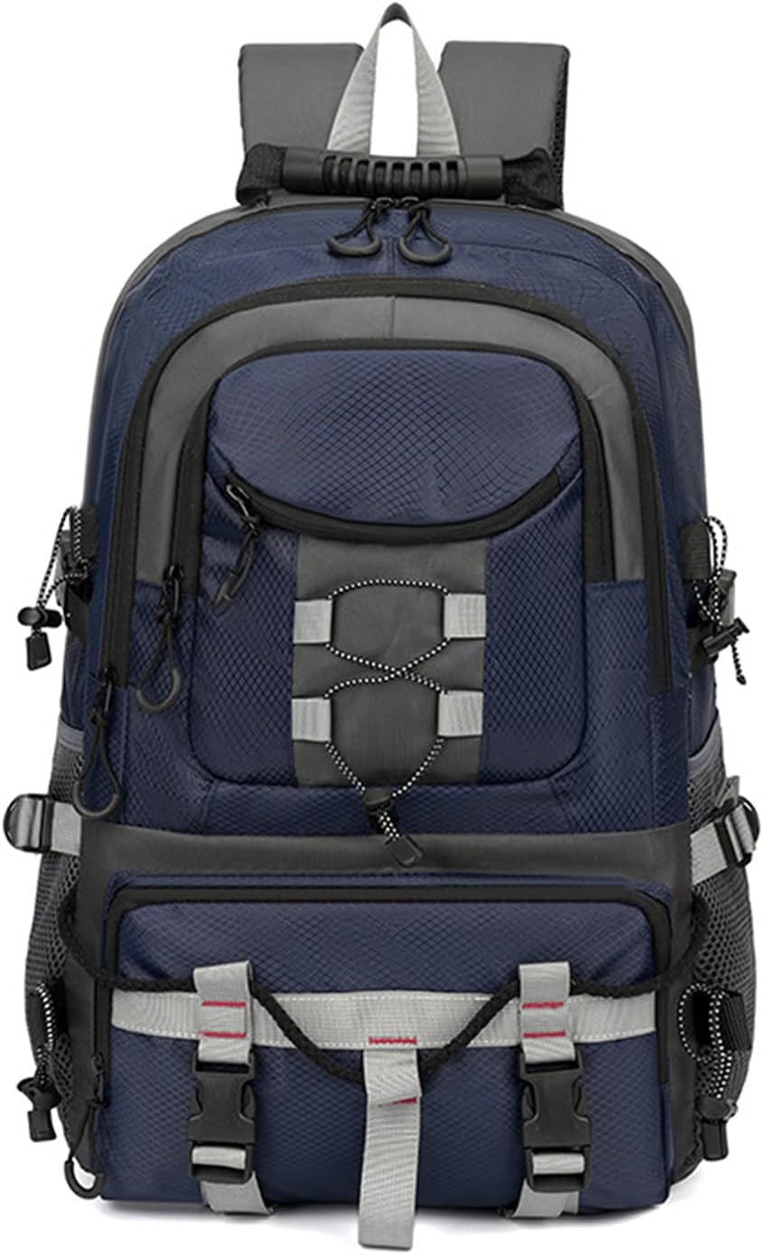 Men Spacious Durable Hiking Backpack - Breathable Multiple Pockets Bag for Men Women - Waterproof Portable Gym Bag (blue,55 * 35 * 20（cm）)