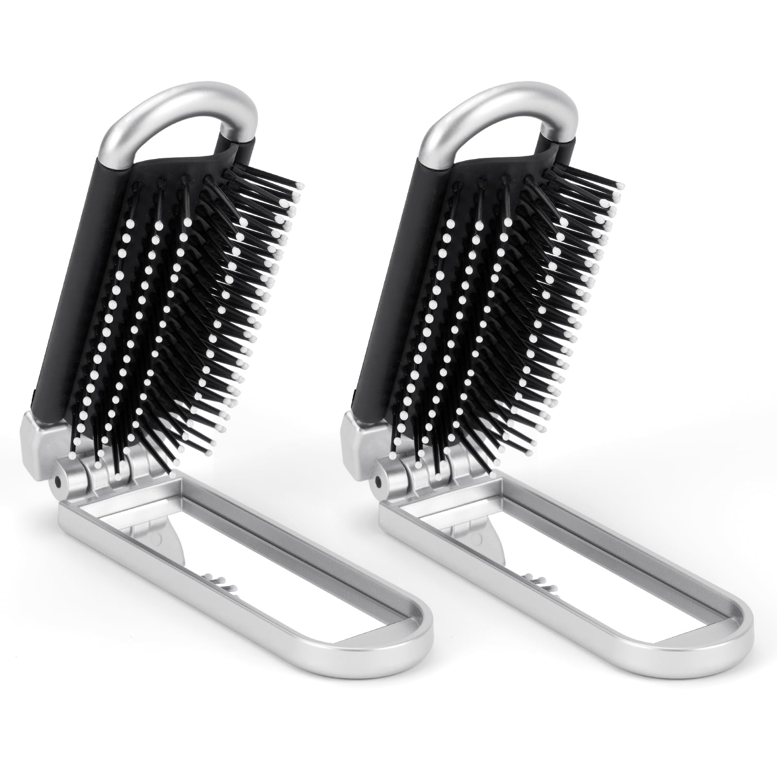 OSDUE Folding Hair Brush With Mirror, Mini Travel Portable Pocket Size Comb With Soft Nylon Bristles - Image 2