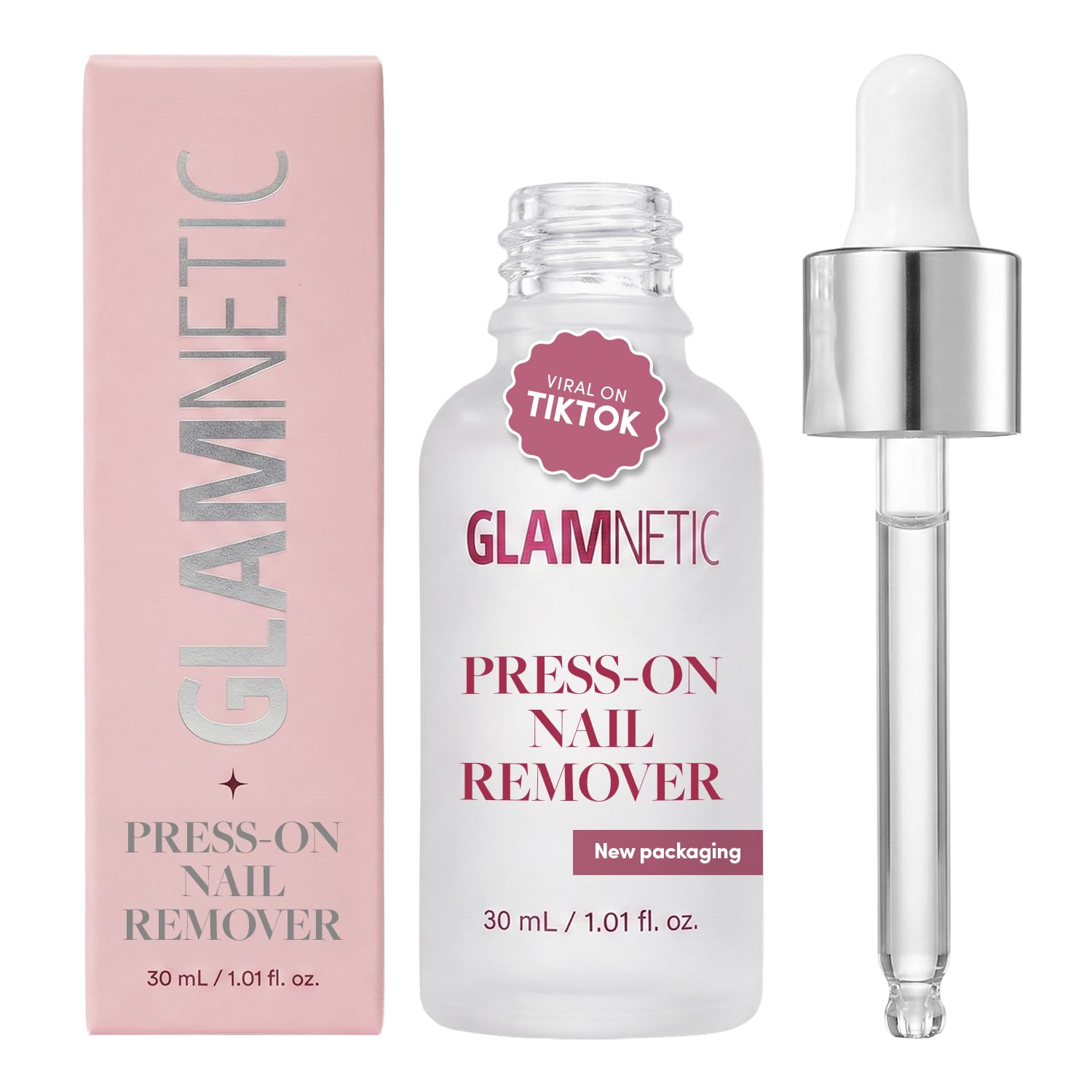 Glamnetic Press On Nail Remover | Odorless, No Acetone, Gentle Press-On Nail Remover Serum for Fake Nails | 30 ml/1.01 fl. oz.