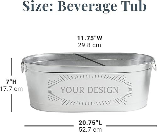 Miniatura 6 de Let's Make Memories Tina de bebidas personalizada – Fiesta de Navidad – Come, bebe y sé feliz – Metal – Grabado – 5.5 galones Be Merry