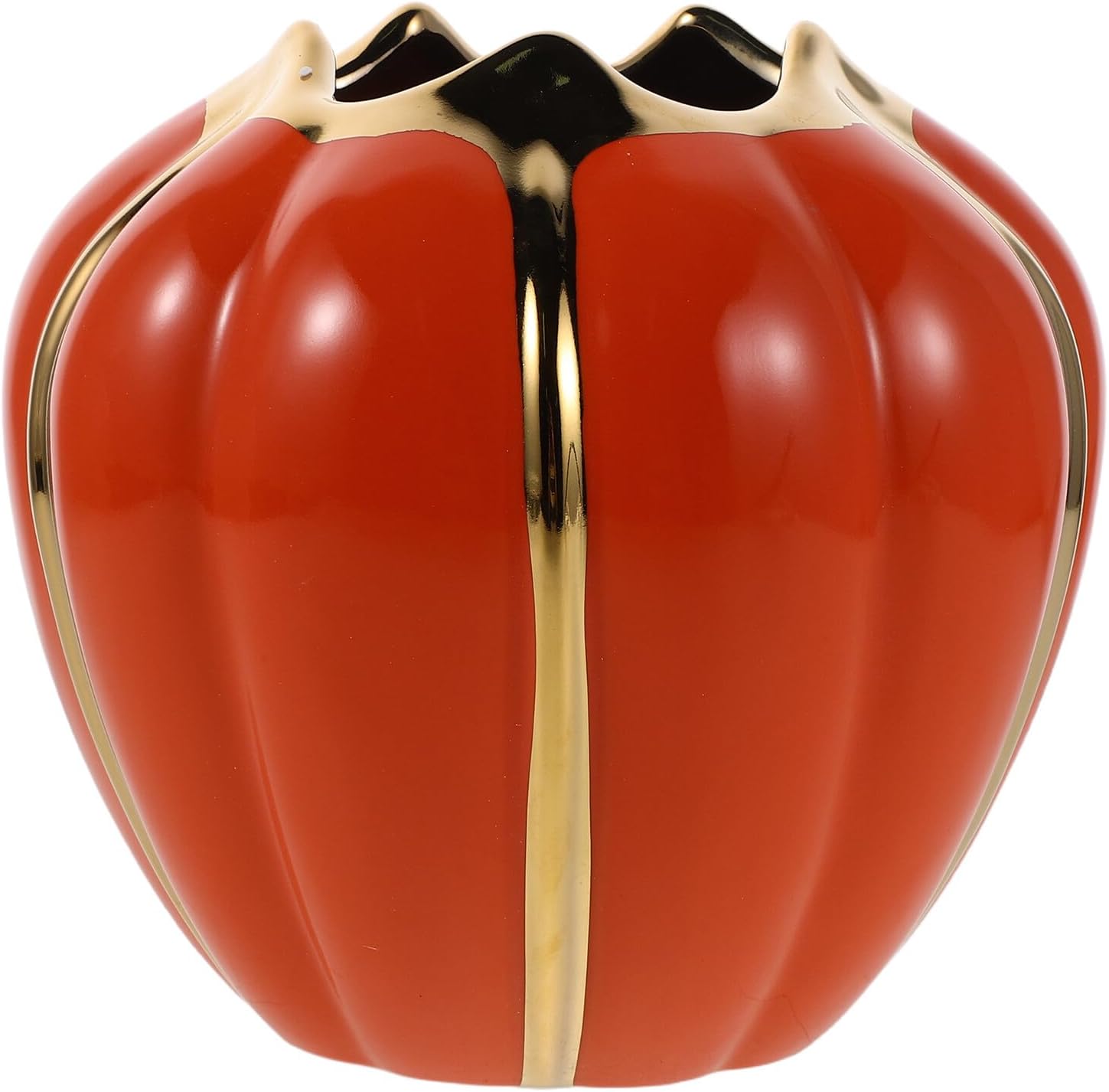 Lurrose Ceramic Pumpkin Utensil Holder Vintage Thanksgiving Silverware Organizer Fall Kitchen Storage Crock for Holiday Table Decoration