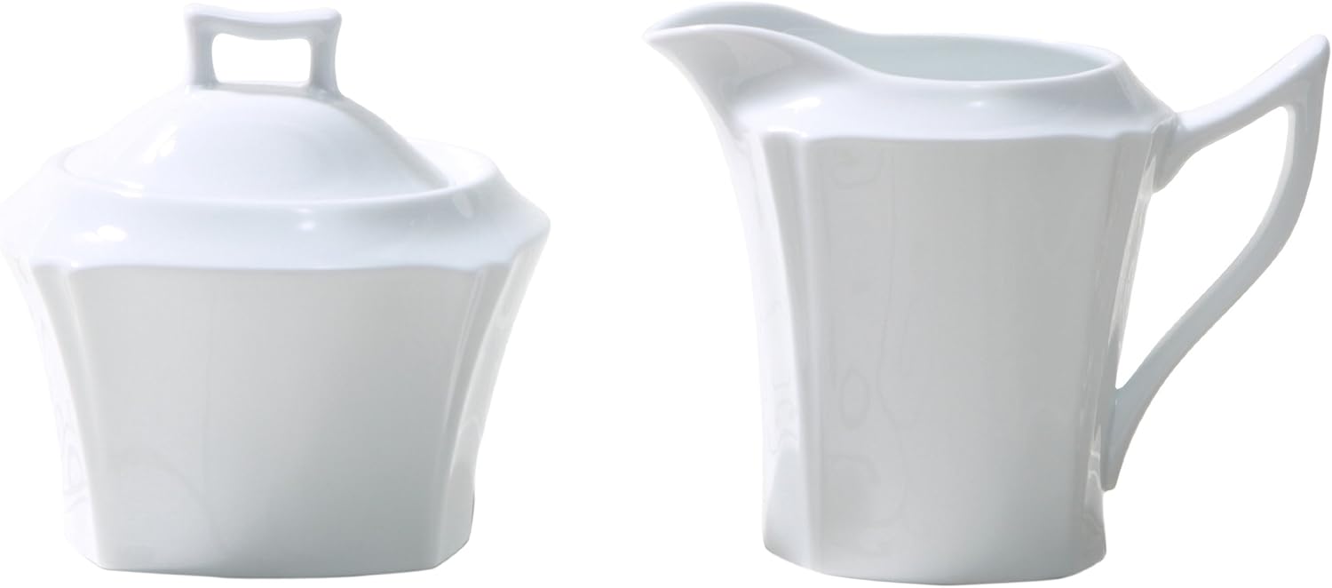 Auratic ZCH Sugar and Creamer Set, Super White Cream And