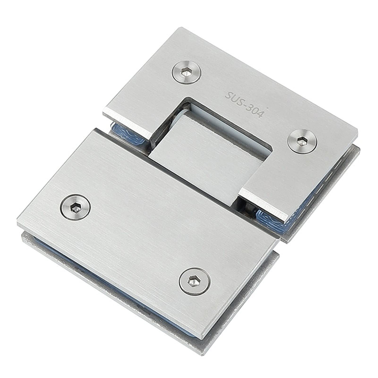 Dimeiyan 304 180 2Pc Brushed Stainless Steel Frameless Glass Door Hinge, Folding Clip Hardware Accessories Heavy Duty For Shower(304 180)