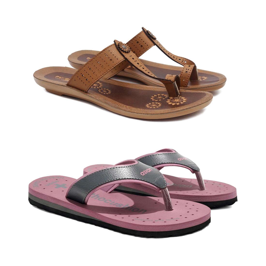 ASIAN Womens Slipper Combo Pack of 2 Daily Used Flip-Flops & Slippers | Lightweight with Multicolor Pu & Eva Outsole Slipper for Girls (B0CCY5RLM9) Amazon Price History, Amazon Price Tracker